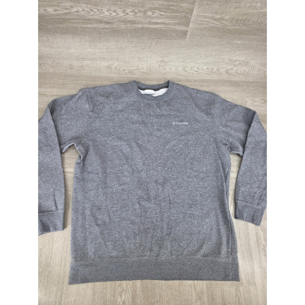 Columbia Mens Sunridge Crewneck Pullover Sweater Gray Logo Size XL